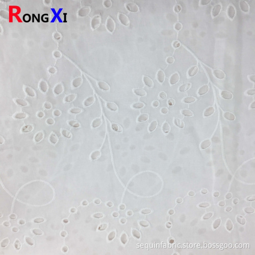 Lace Fabric Wholesale Cotton Embroidery Eyelet Cotton Fabric